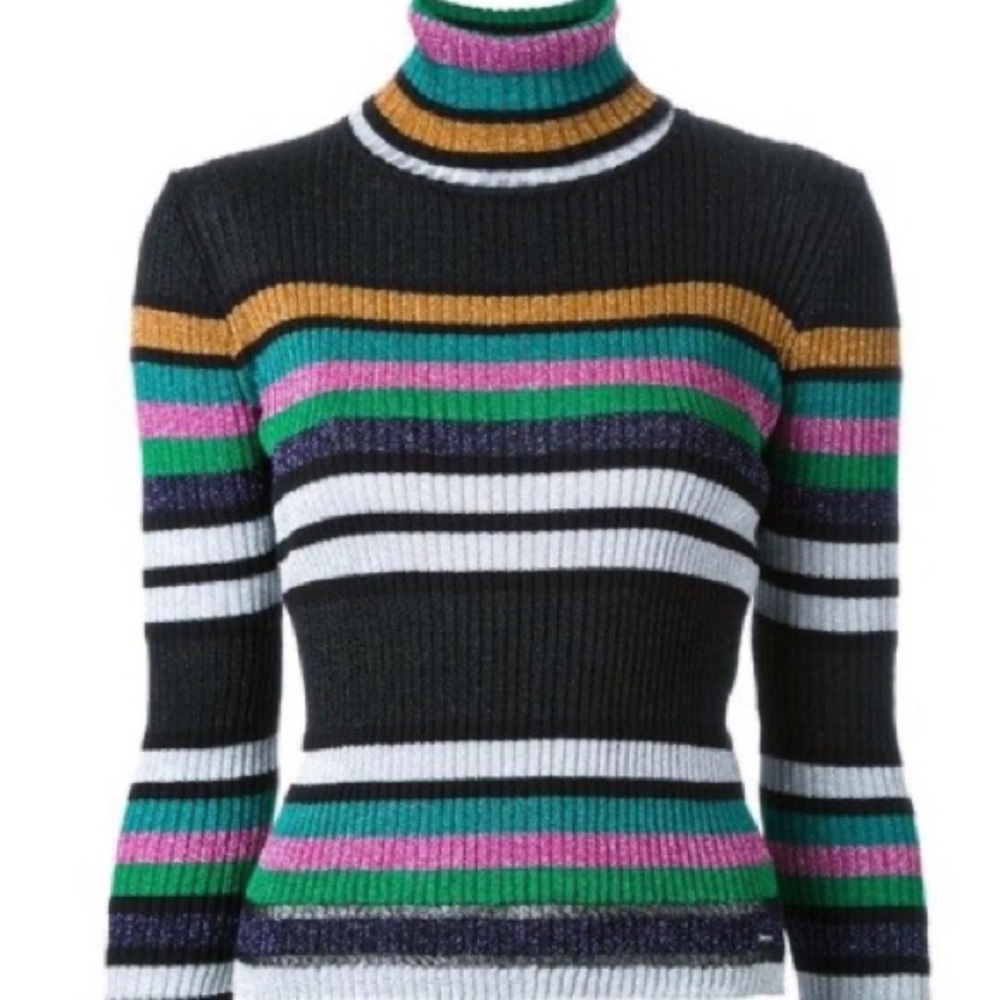 Diesel Turtle Neck Sweater Made in Italy Metallic